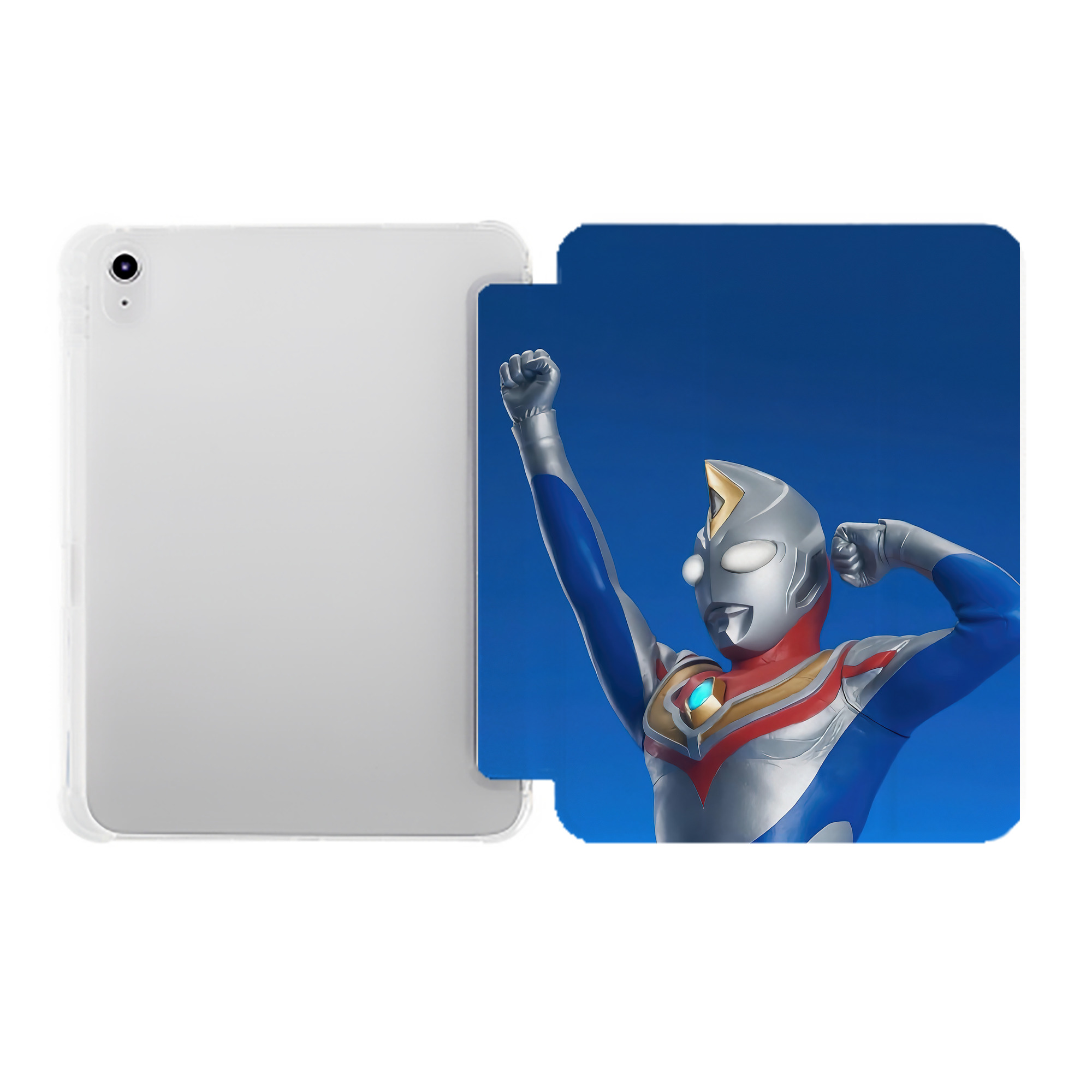 （画像用） ウルトラマン Ultraman IPad ケース ペン収納付き 三つ折りスタンド PUレザー×シリコン 対応機種9.5/10.5/10.9インチ